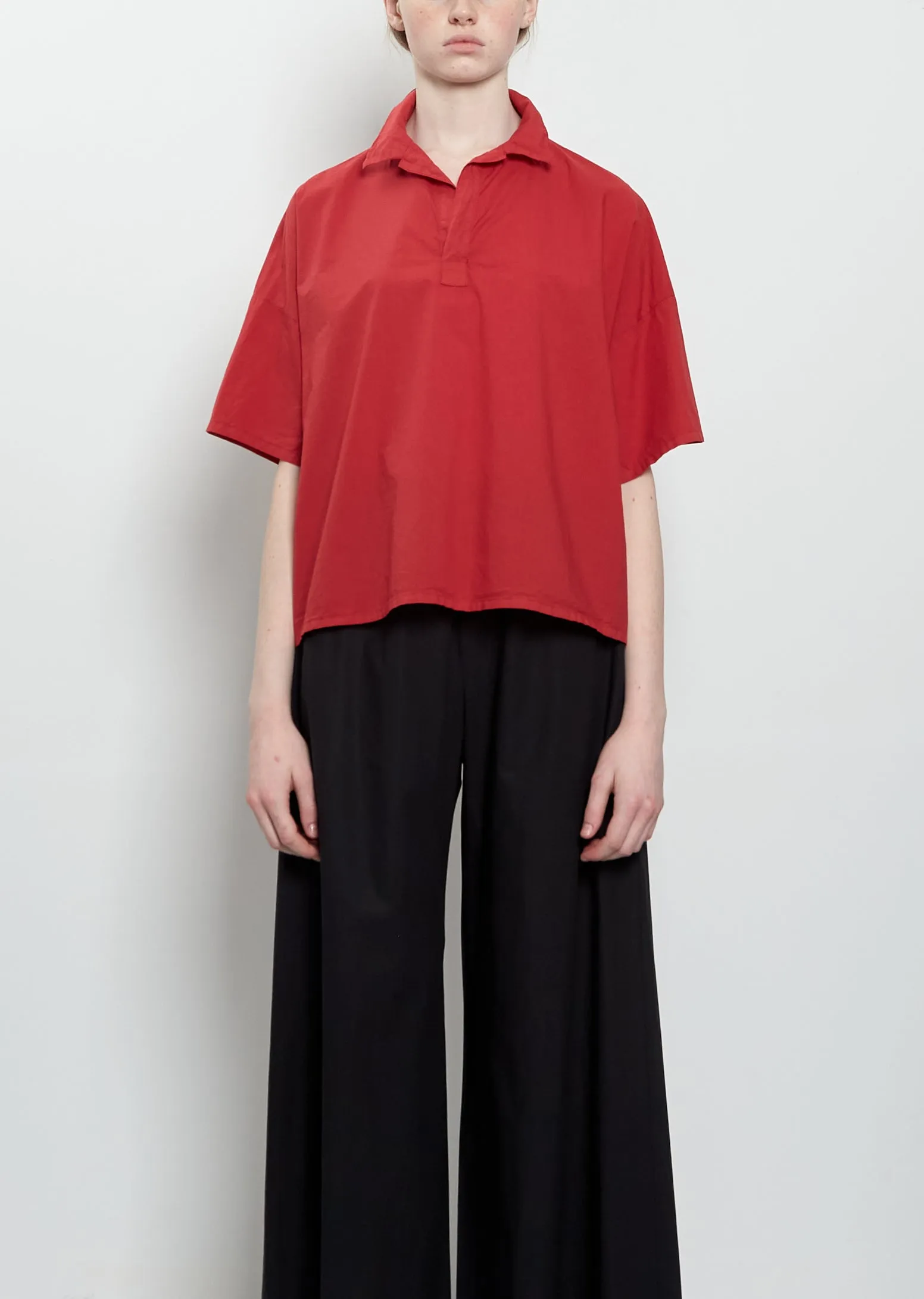 Flora Sushi Poplin Top — Magenta sold by La Garconne