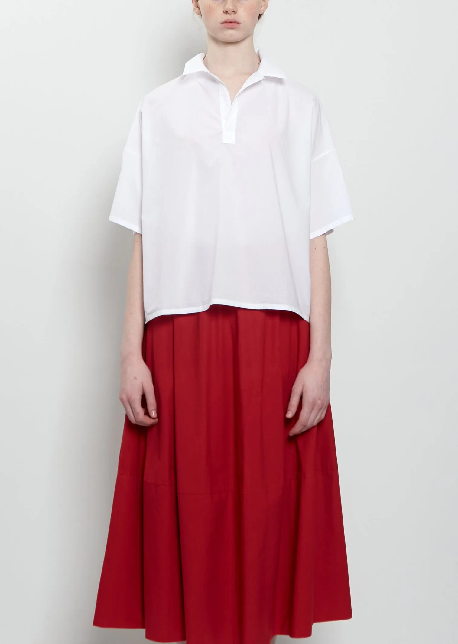 Flora Sushi Poplin Top — White sold by La Garconne