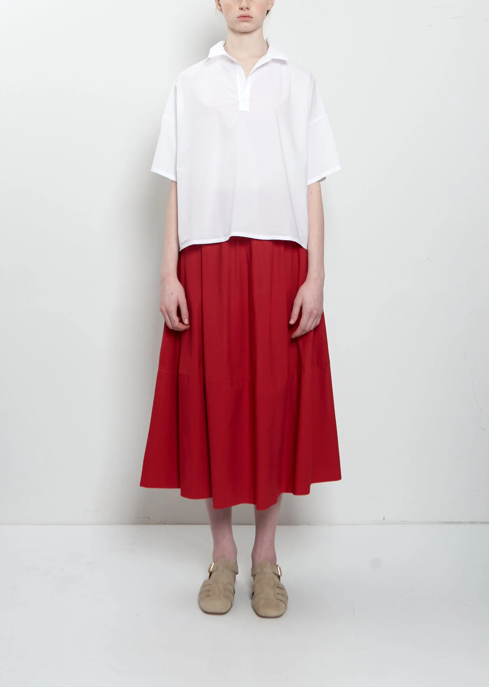 Gea Clara Poplin Skirt — Magenta sold by La Garconne