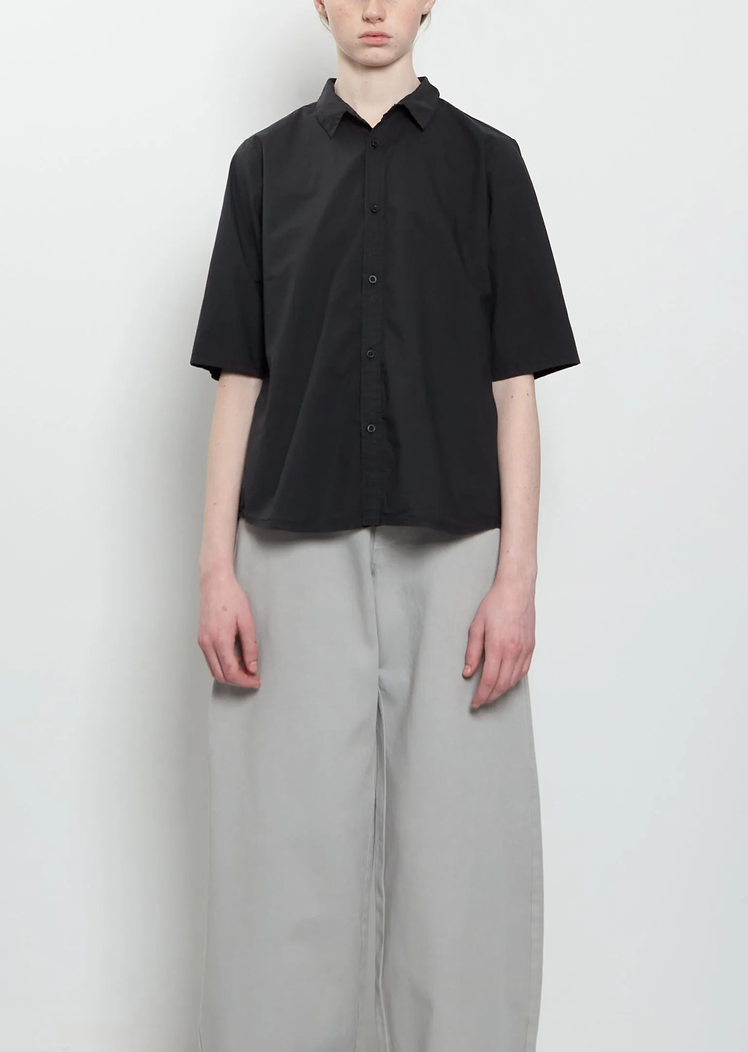 Dina Sushi Light Poplin Shirt — Black sold by La Garconne