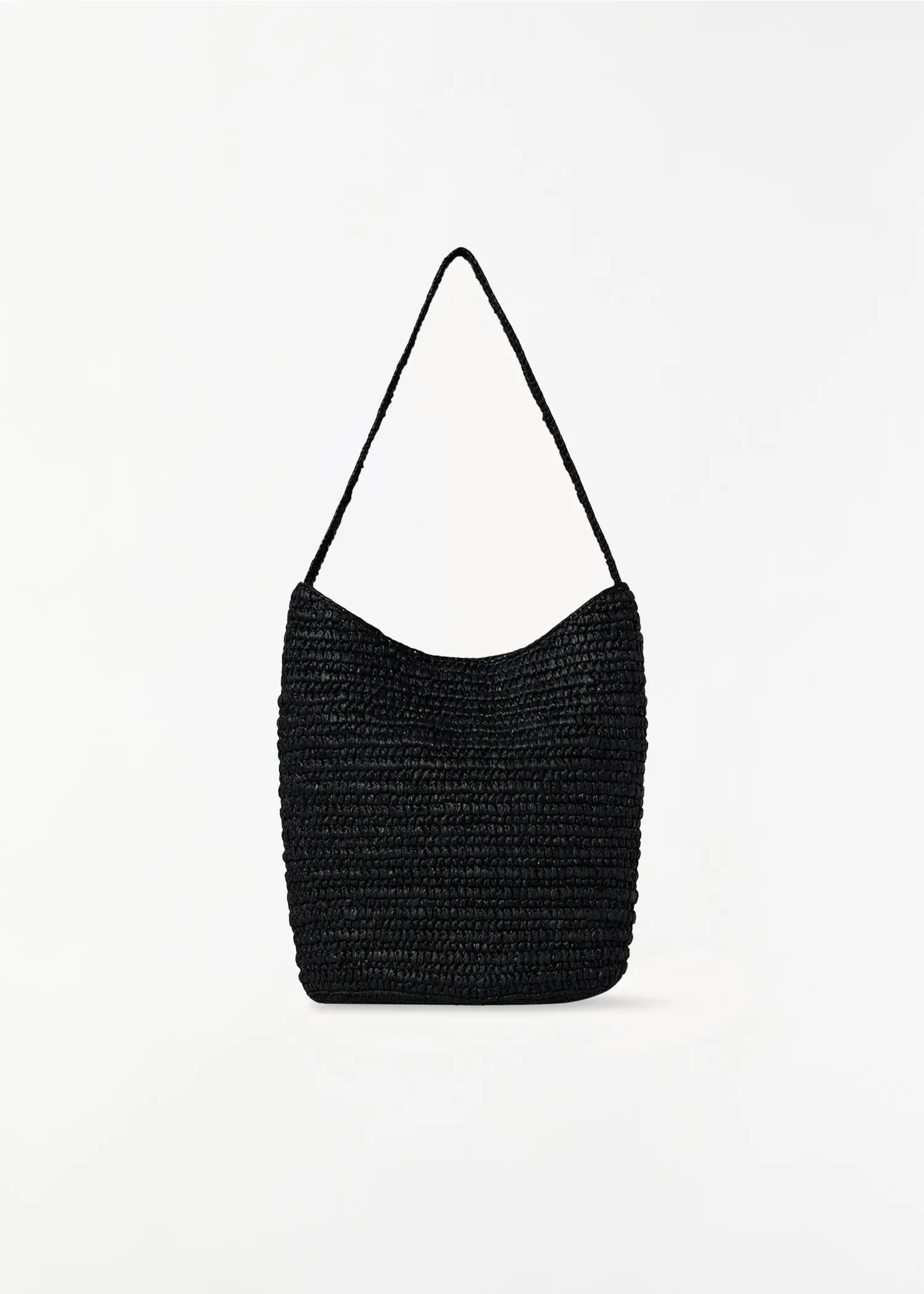 Alma Raffia Shoulder Bag — Black sold by La Garconne