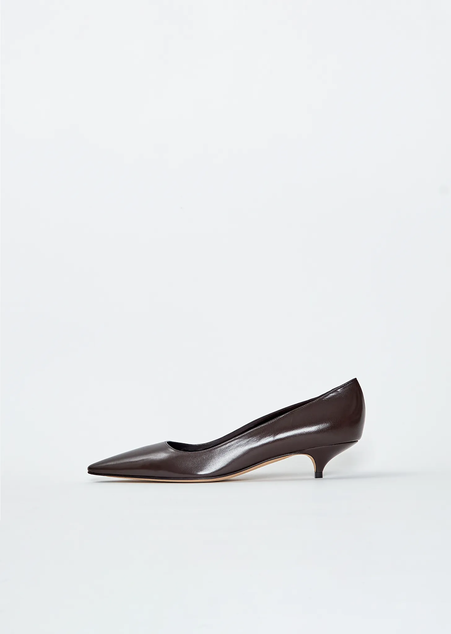 Liisa Leather Kitten Three Heel sold by La Garconne
