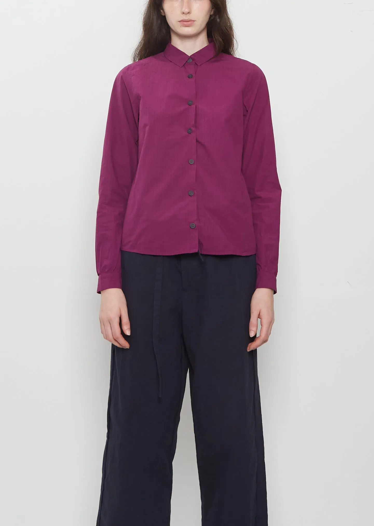 Tyrol Cotton Shirt — Raspberry sold by La Garconne