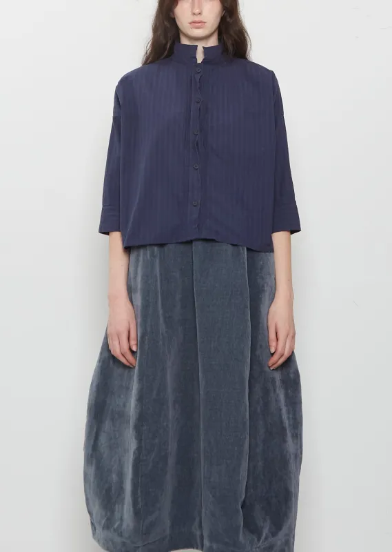 Claudia Cotton Shirt — Navy Stripe made by Bergfabel