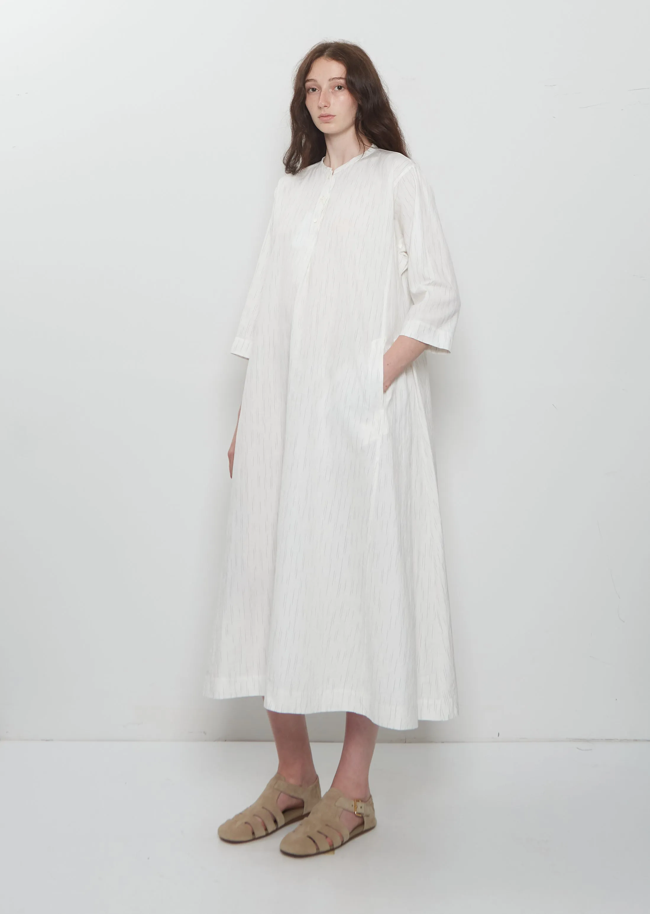 Side Panel Cotton Linen Dress — Off White sold by La Garconne product image thumbnail 4