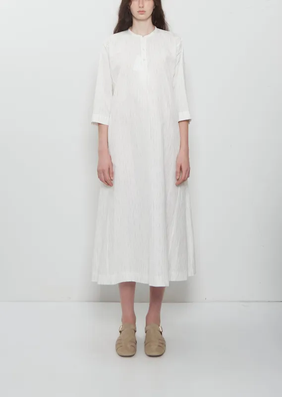Side Panel Cotton Linen Dress — Off White made by La Garconne
