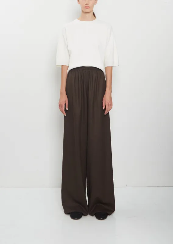 Wool Flannel Pajama Pants — Brown made by Dusan