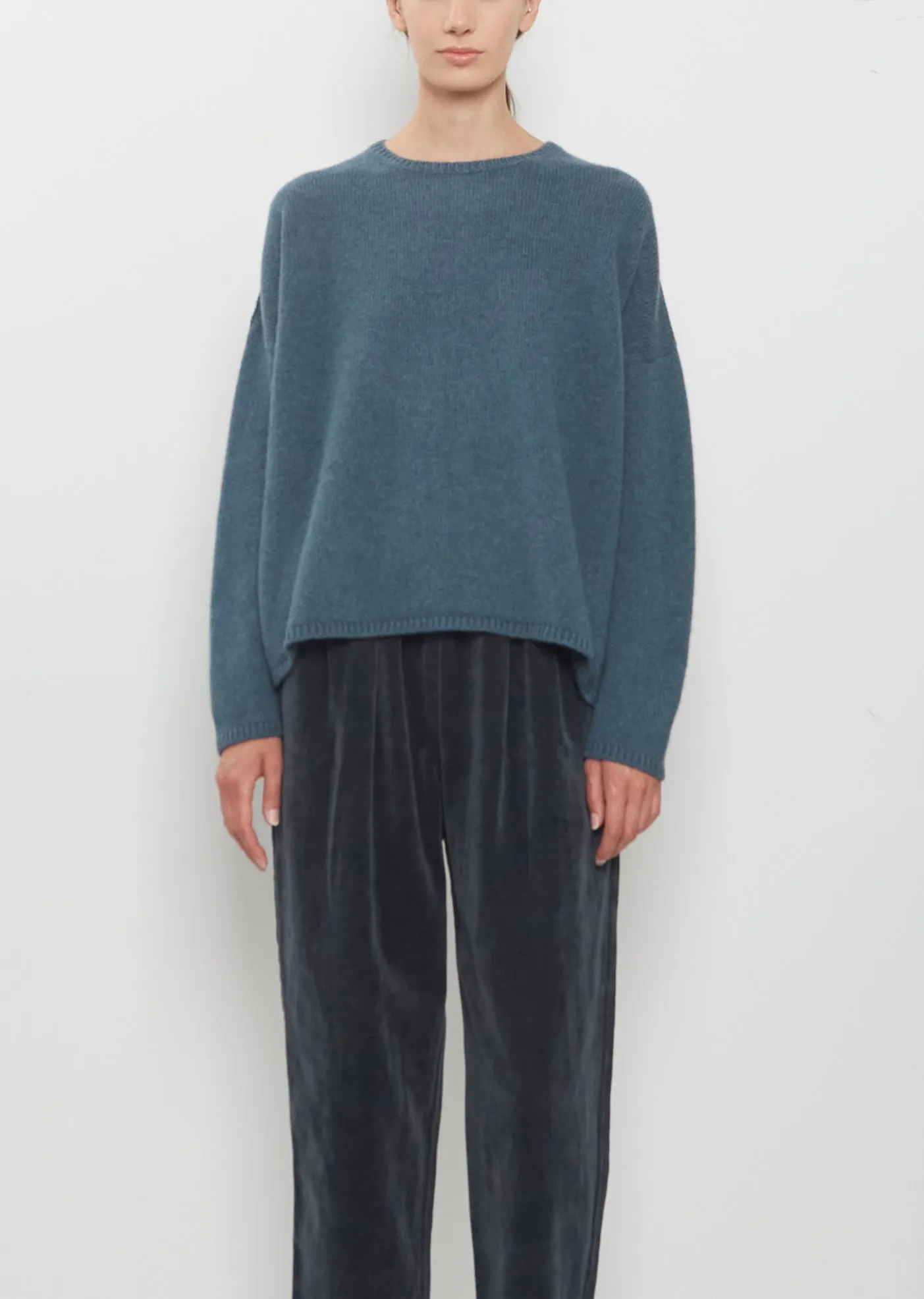 Cashmere Alpaca Sweater — Dark Turquoise sold by La Garconne