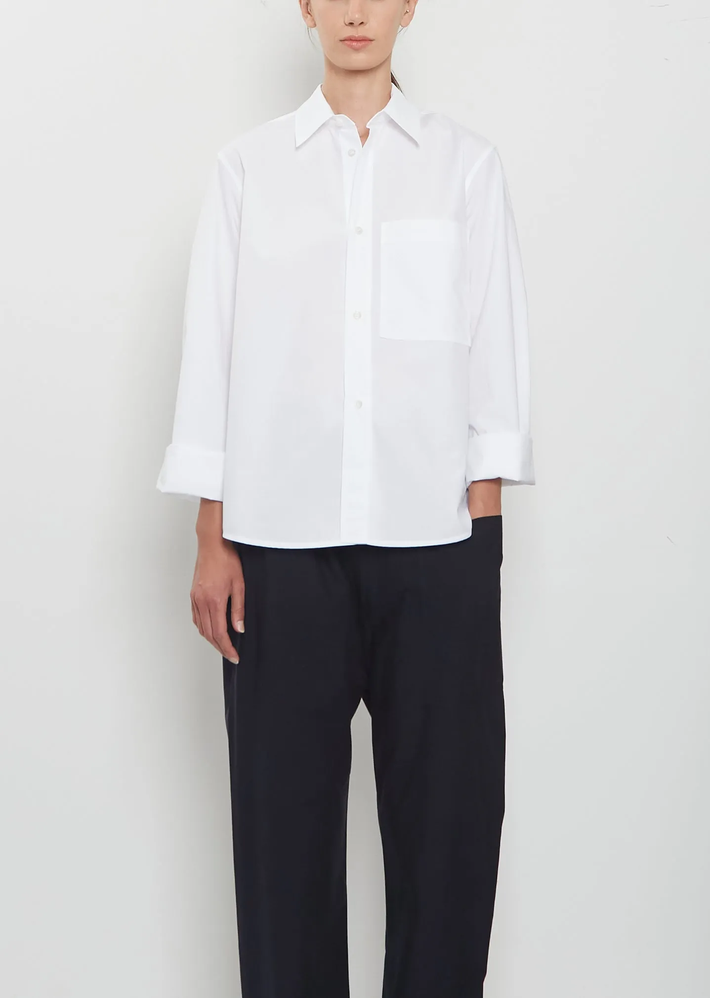 Belone Cotton Poplin Shirt — Optical White sold by La Garconne