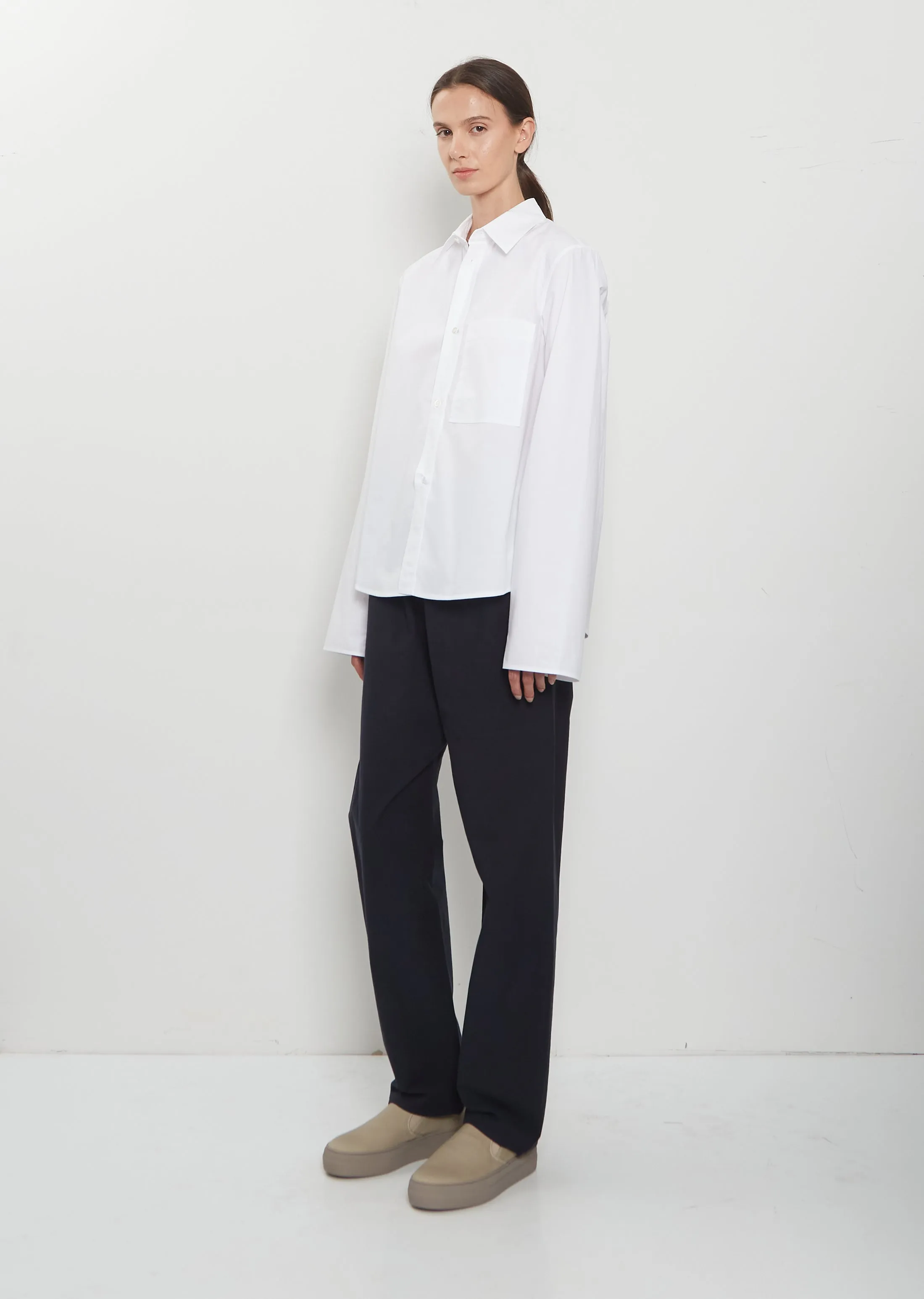 Belone Cotton Poplin Shirt — Optical White sold by La Garconne product image thumbnail 4