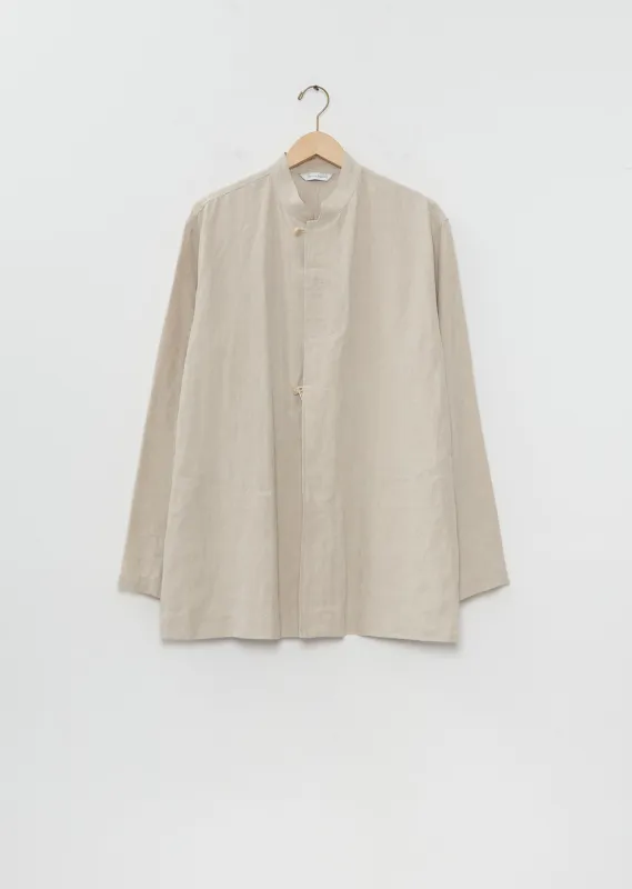 Band Collar Linen Jacket made by La Garconne