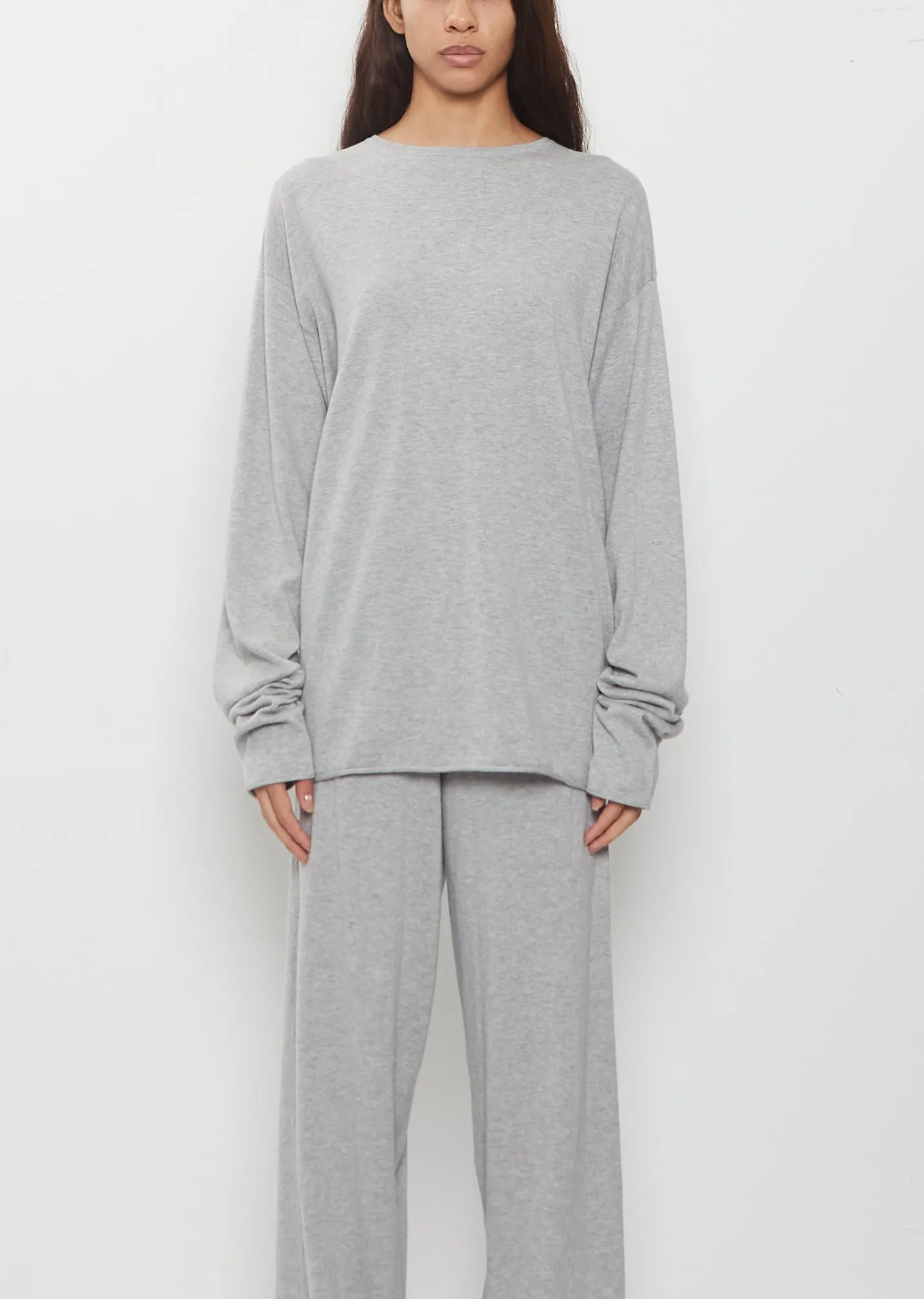 n°347 Aries Cotton Cashmere Sweater — Grey sold by La Garconne