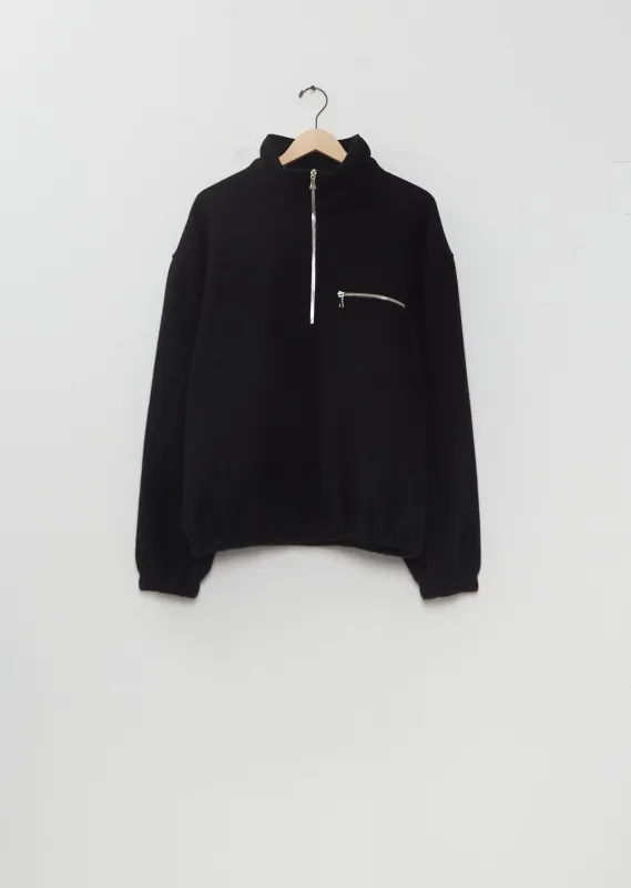 Wool Fleece Polar Pullover — Black made by La Garconne