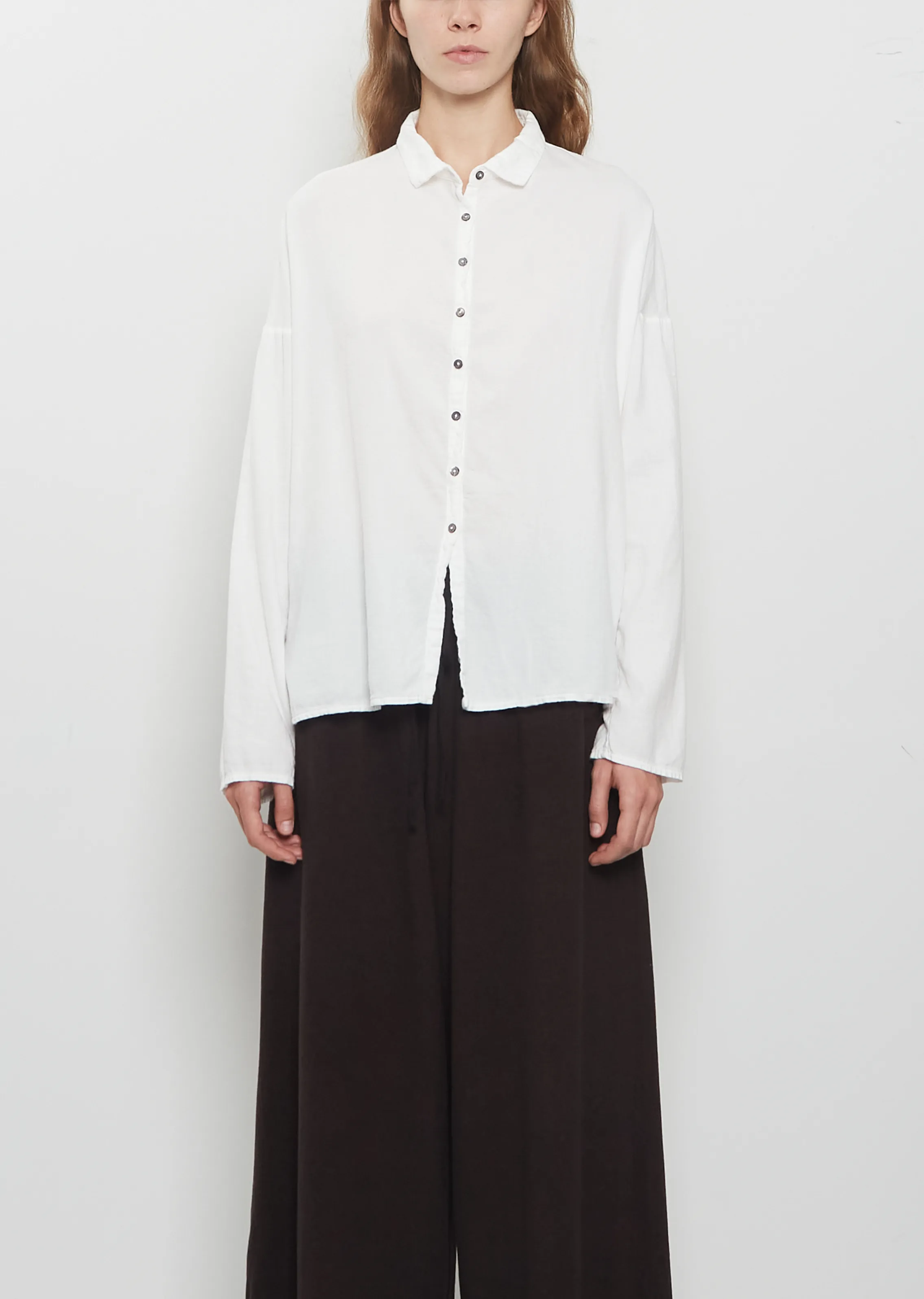 Light Cotton Short Collar Shirt — Milk sold by La Garconne