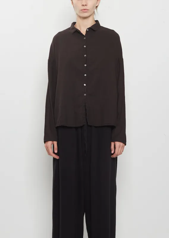 Light Cotton Short Collar Shirt — Brown made by Album di Famiglia