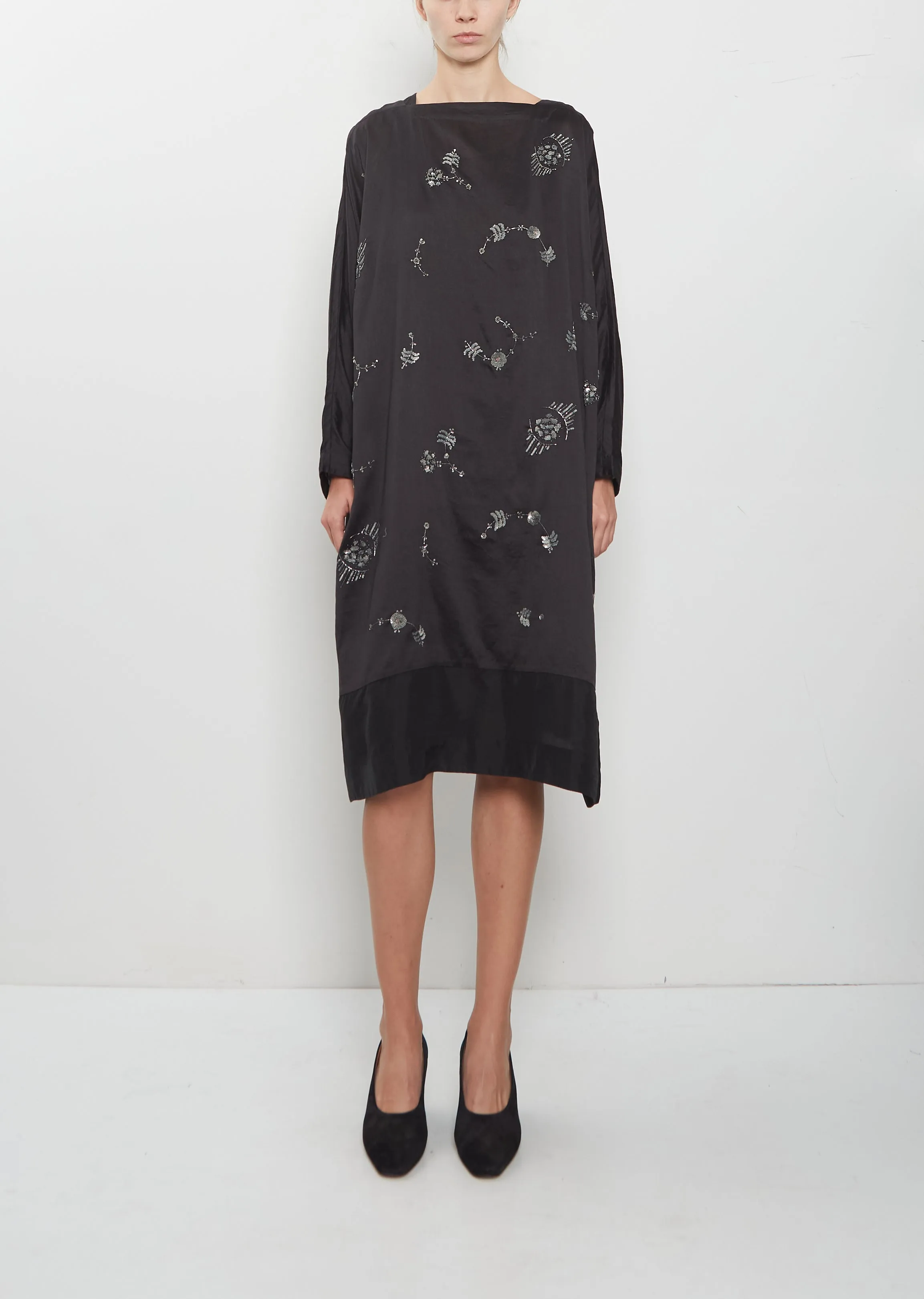 Boat Neck Silk Cotton Dress sold by La Garconne