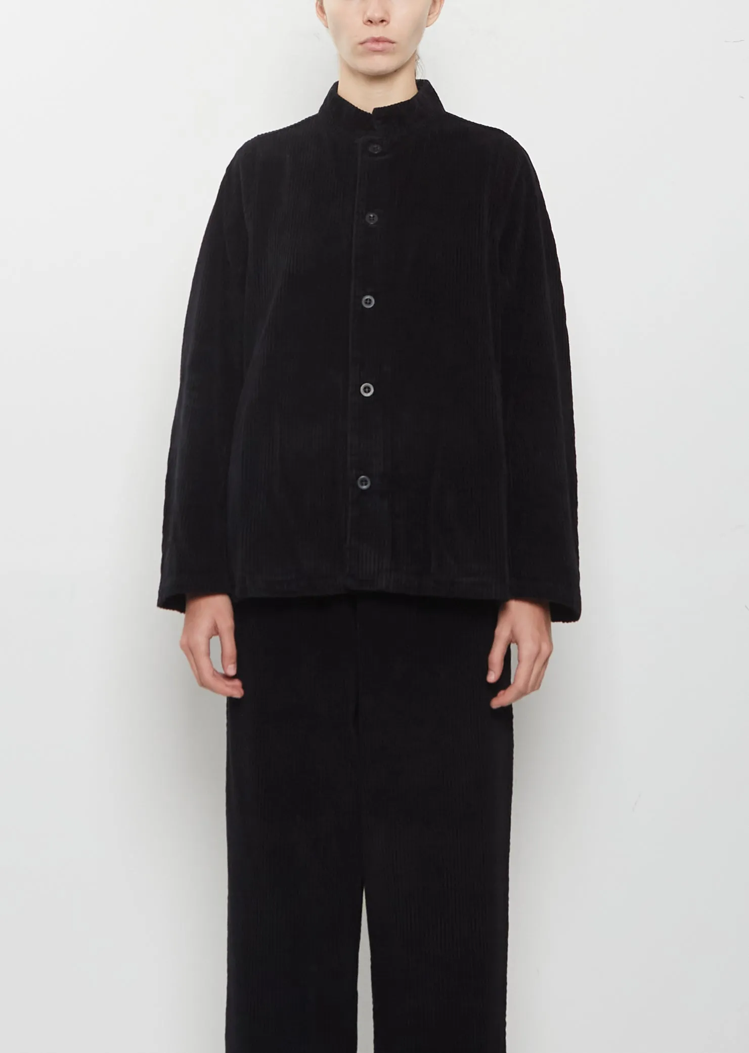 Pireo Velluto Cotton Jacket — Black sold by La Garconne