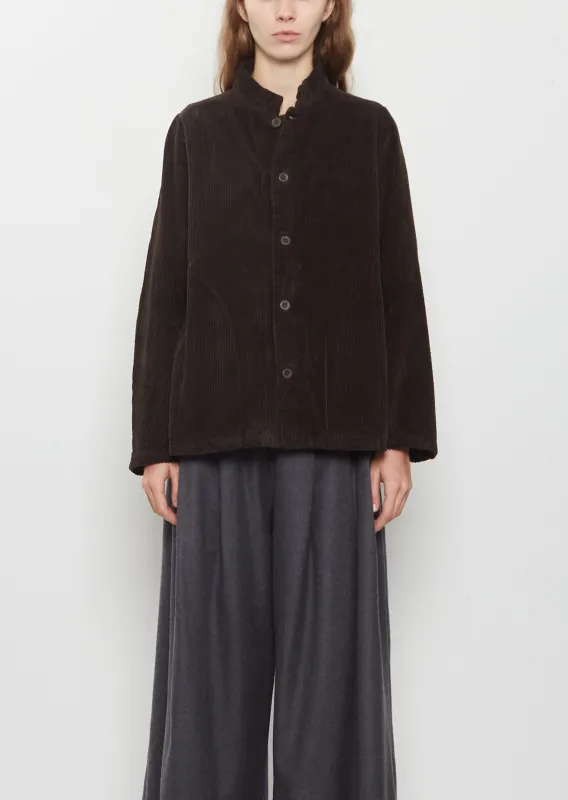 Pireo Velluto Cotton Jacket — Cacao made by Labo.Art