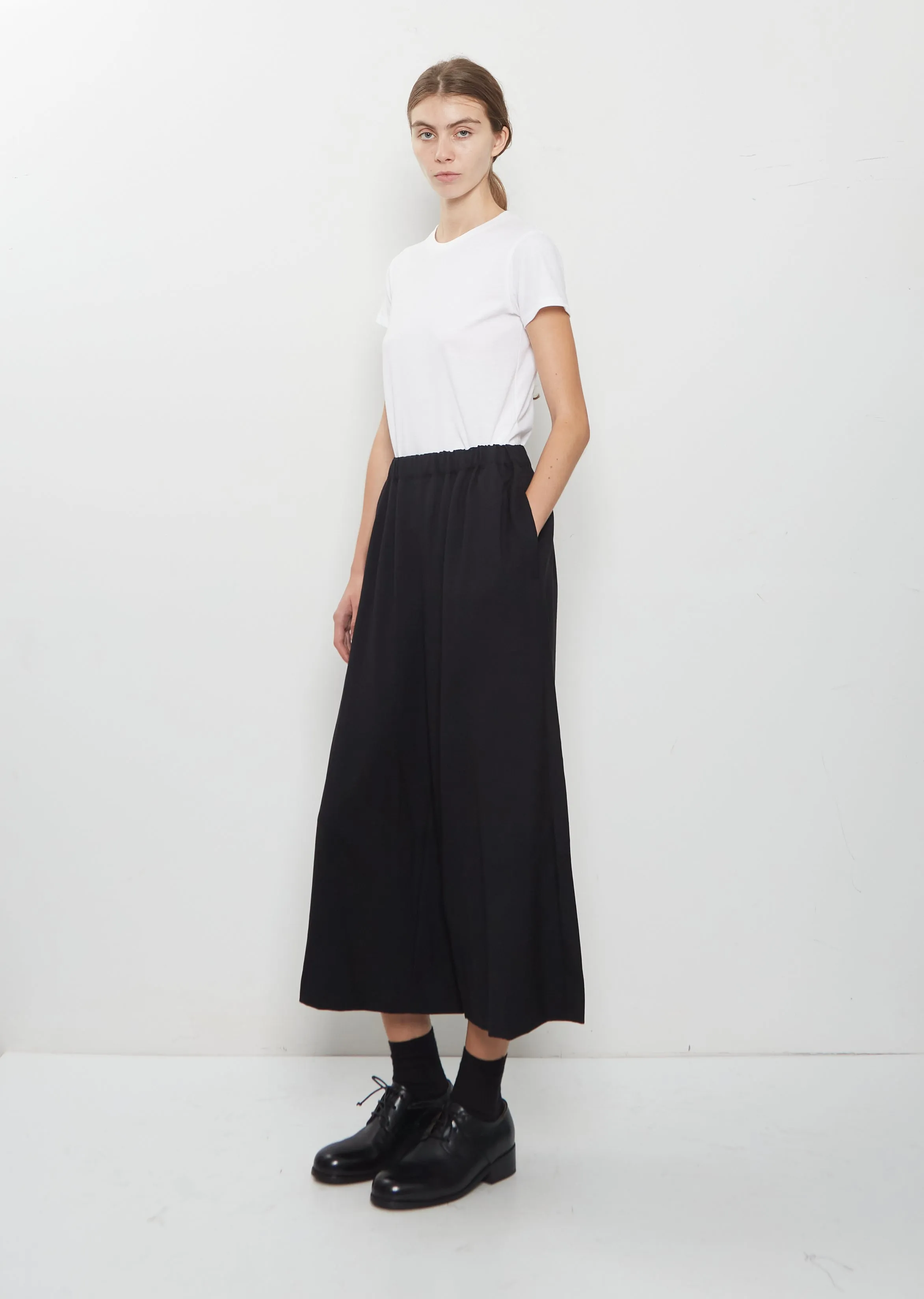 Wool Georgette Elasticated Waist Wide Pants sold by La Garconne product image thumbnail 4