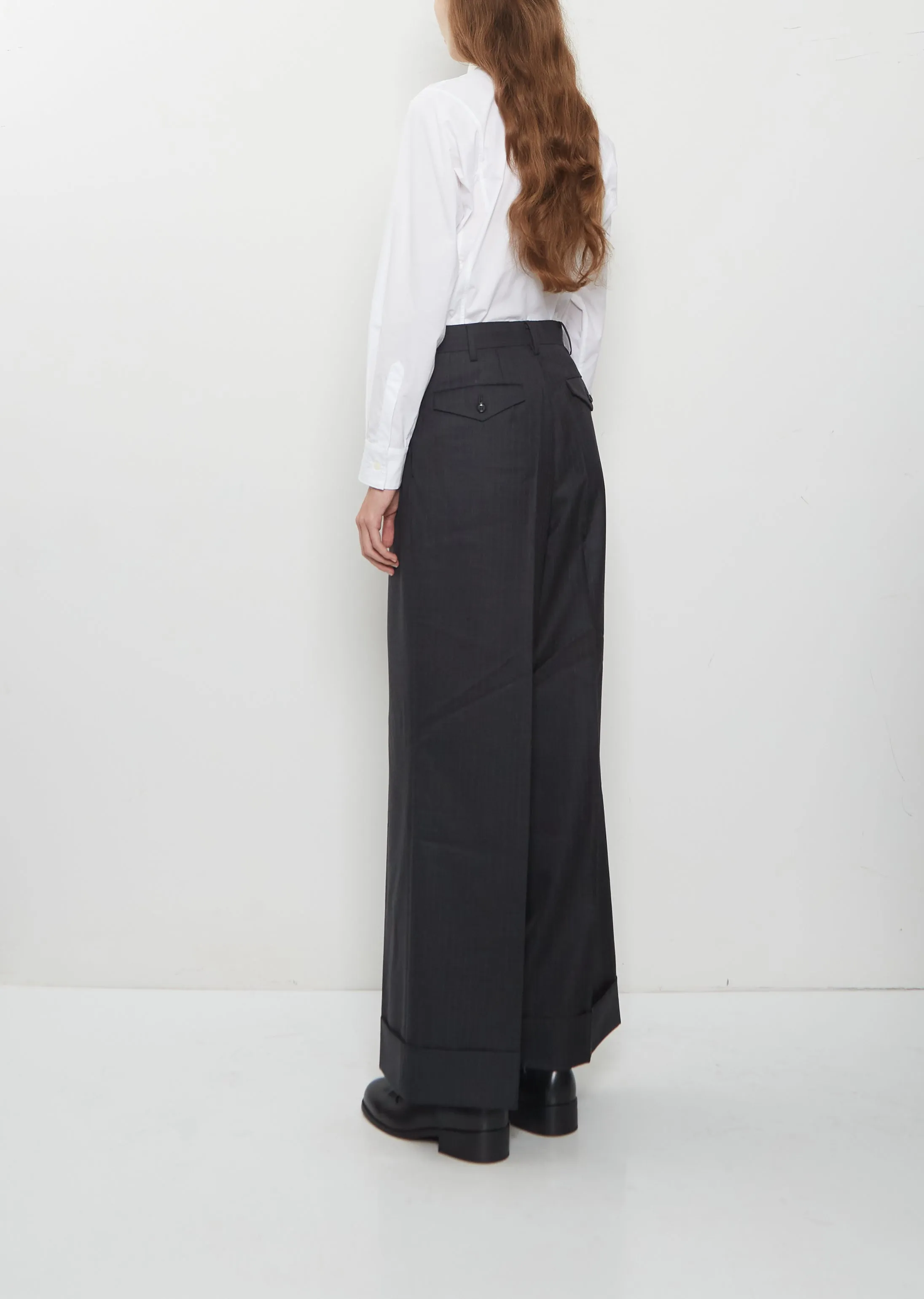 Wool Stripe Pleated Trouser sold by La Garconne product image thumbnail 3
