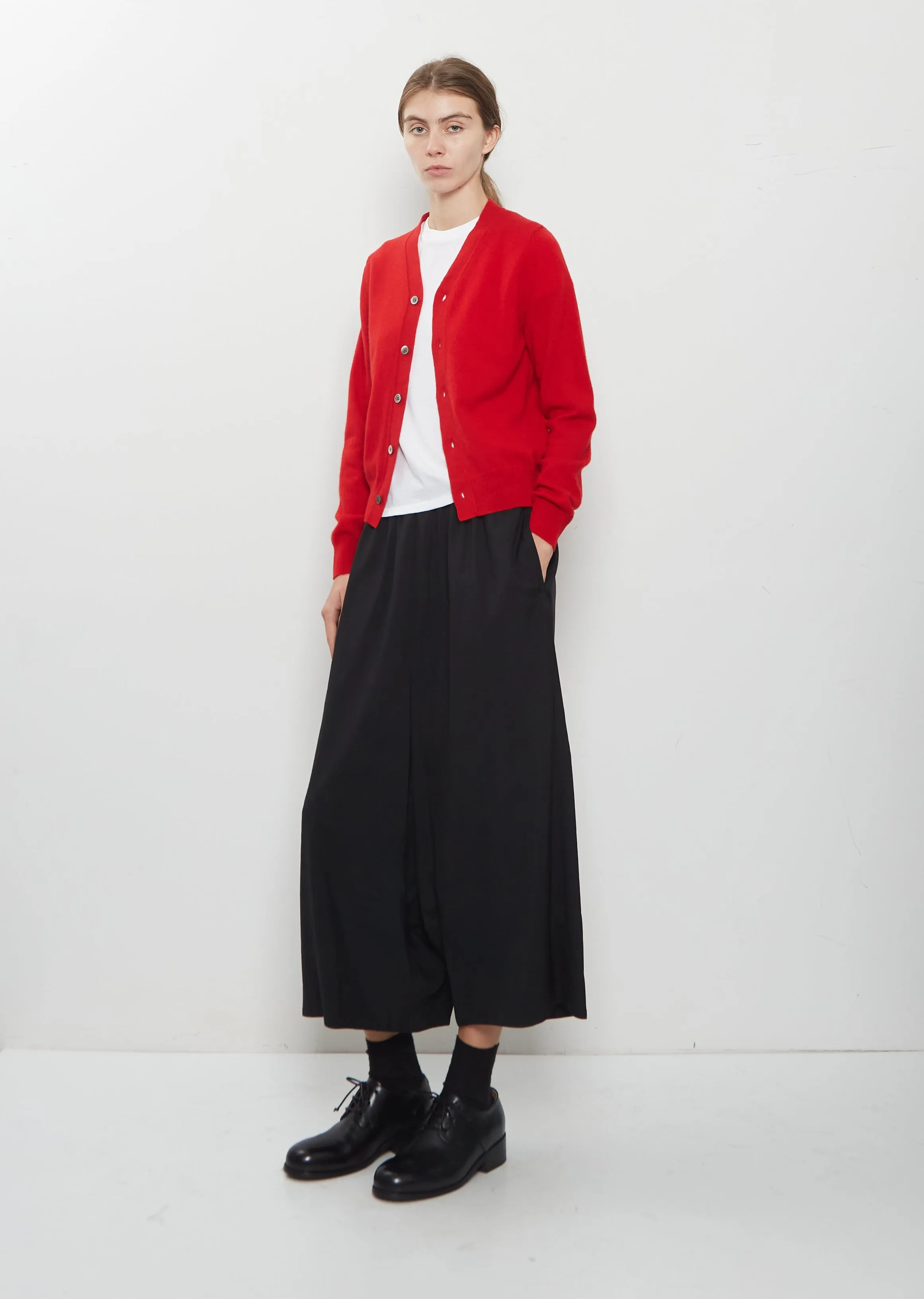 12 Gauge Cashmere Jersey Cardigan — Red sold by La Garconne product image thumbnail 4