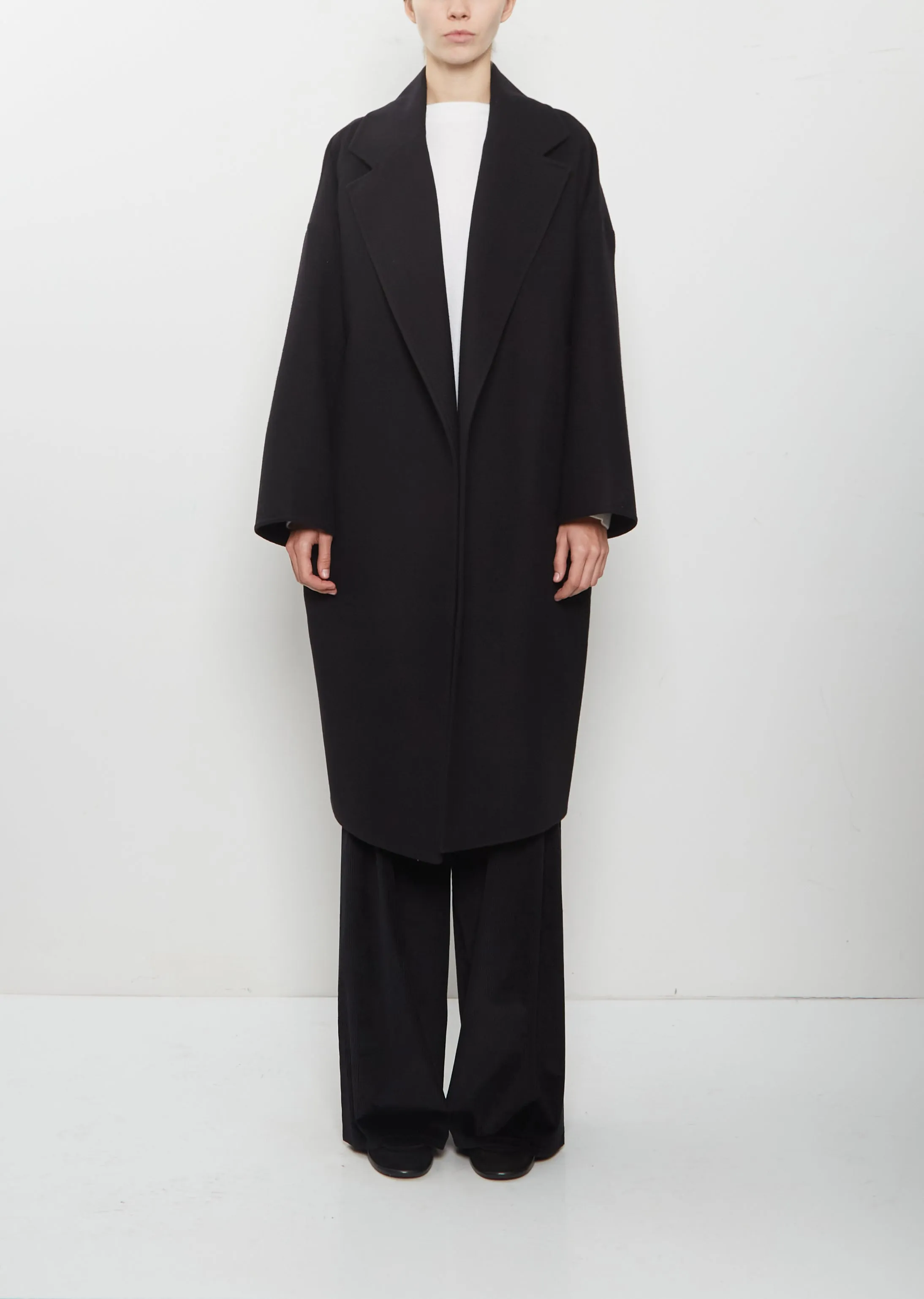 Panno Wool Oversized Coat — Black sold by La Garconne