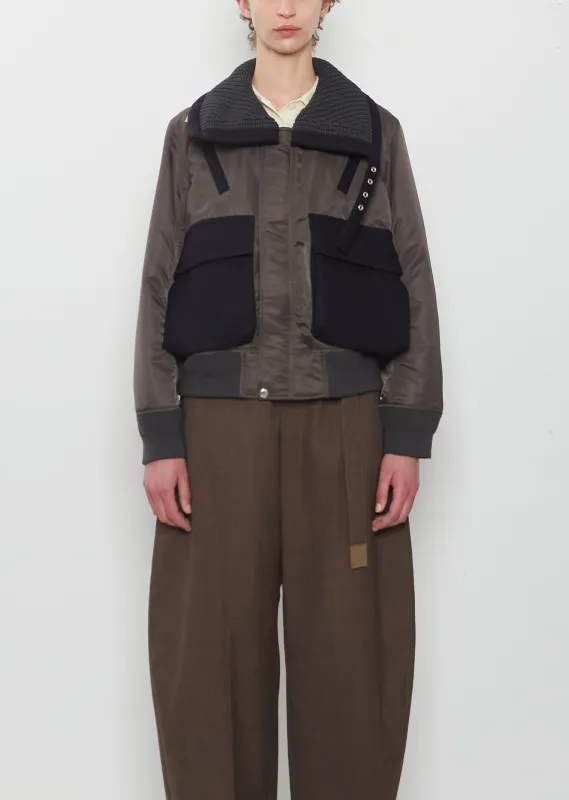 Nylon Twill x Wool Melton Blouson made by Sacai
