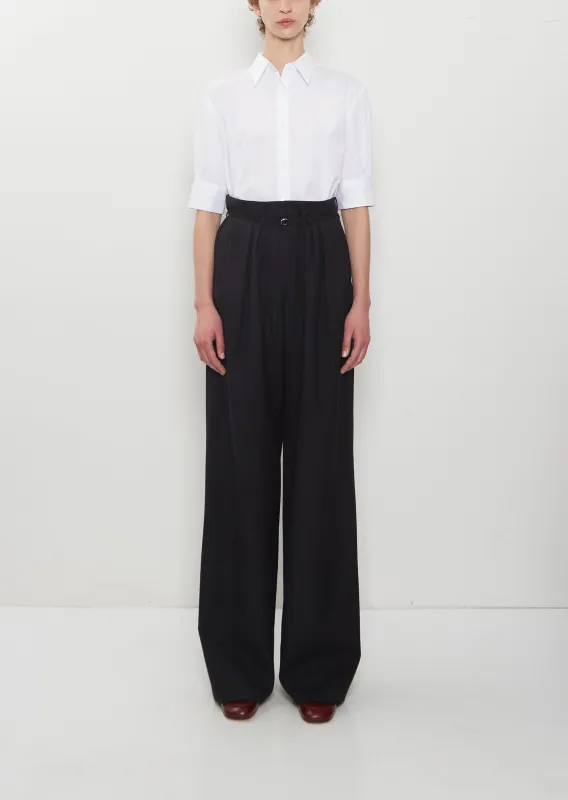 Peacha Wool Pants — Black made by Dries Van Noten