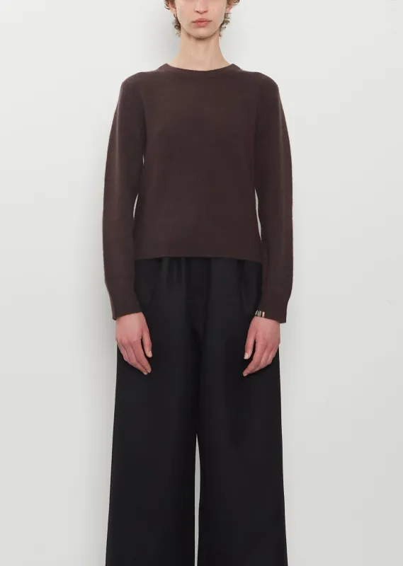 n°430 Jeanne Cashmere Crewneck — Dark Brown made by extreme cashmere
