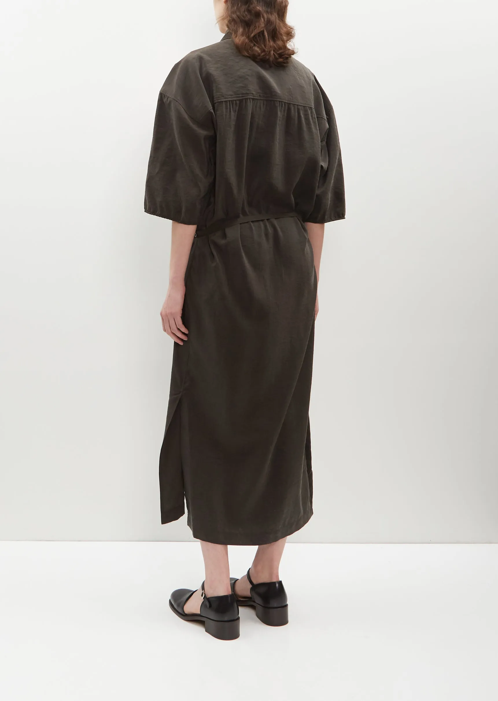 Asymmetrical Shirt Dress — Dark Espresso sold by La Garconne product image thumbnail 3