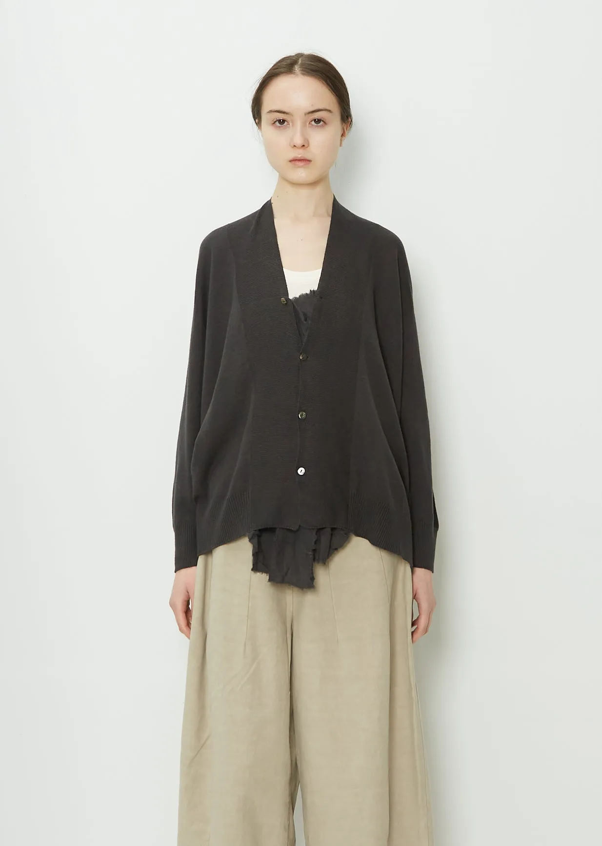 Botanical Dye Cardigan Knit — Charcoal sold by La Garconne