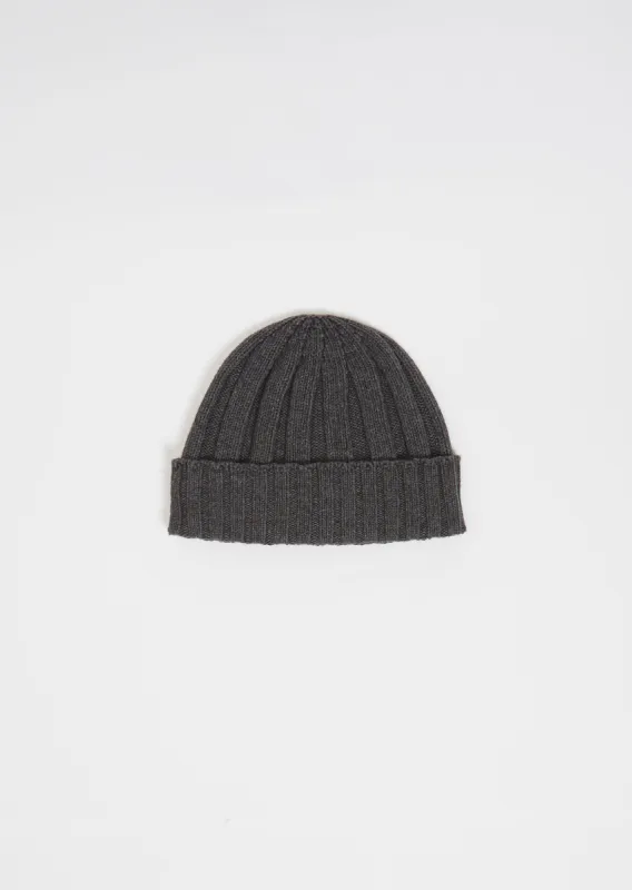 Wool and Cotton Contrast Rib Beanie sold by La Garconne