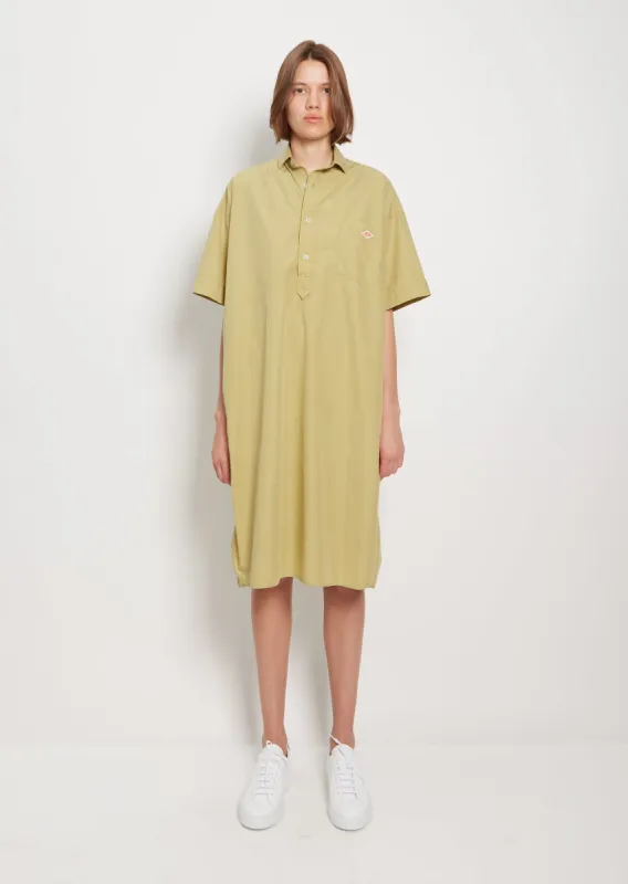 Collared Cotton Dress — Lime sold by La Garconne