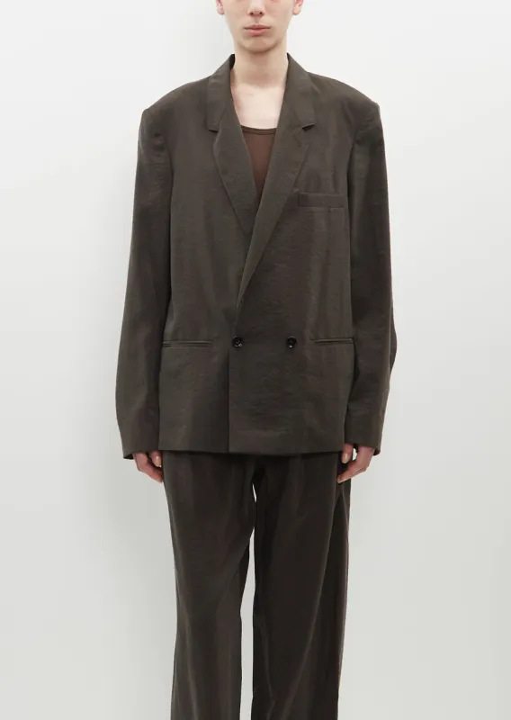 Silk Blend Double Breasted Jacket sold by La Garconne