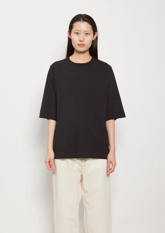 Buria Cotton Tee — Black sold by La Garconne