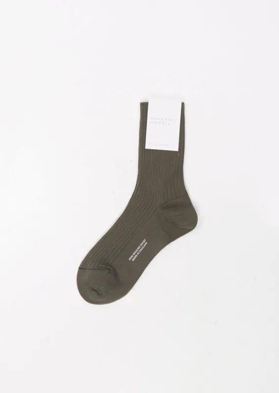 Full Rib Sock — Dark Sage sold by La Garconne