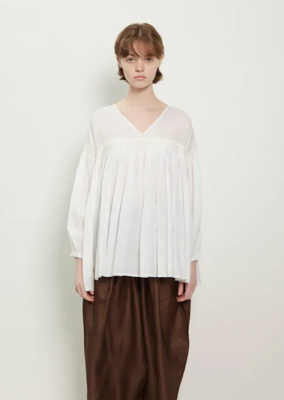 Kaila Handwoven Cotton Voile Poet Blouse sold by La Garconne