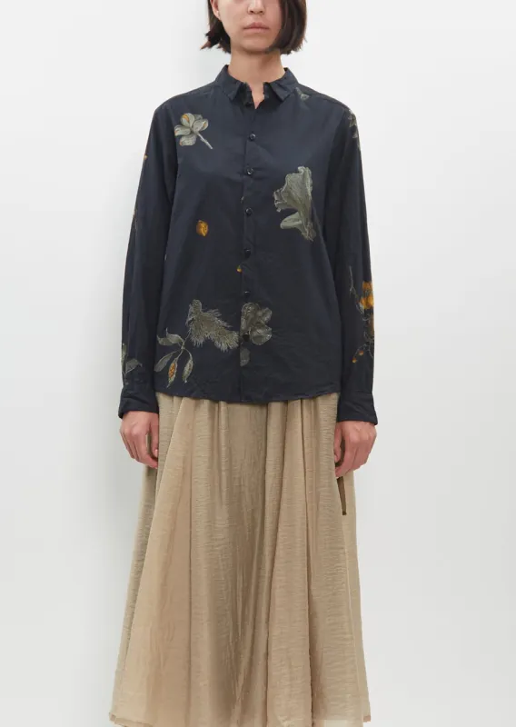 Secret Forest Print Blouse — Black sold by La Garconne