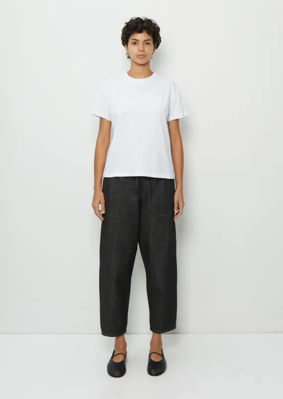 Denim Easy Pants — Black Denim sold by La Garconne