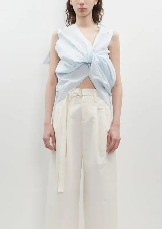Twisted Shirt — Light Blue sold by La Garconne