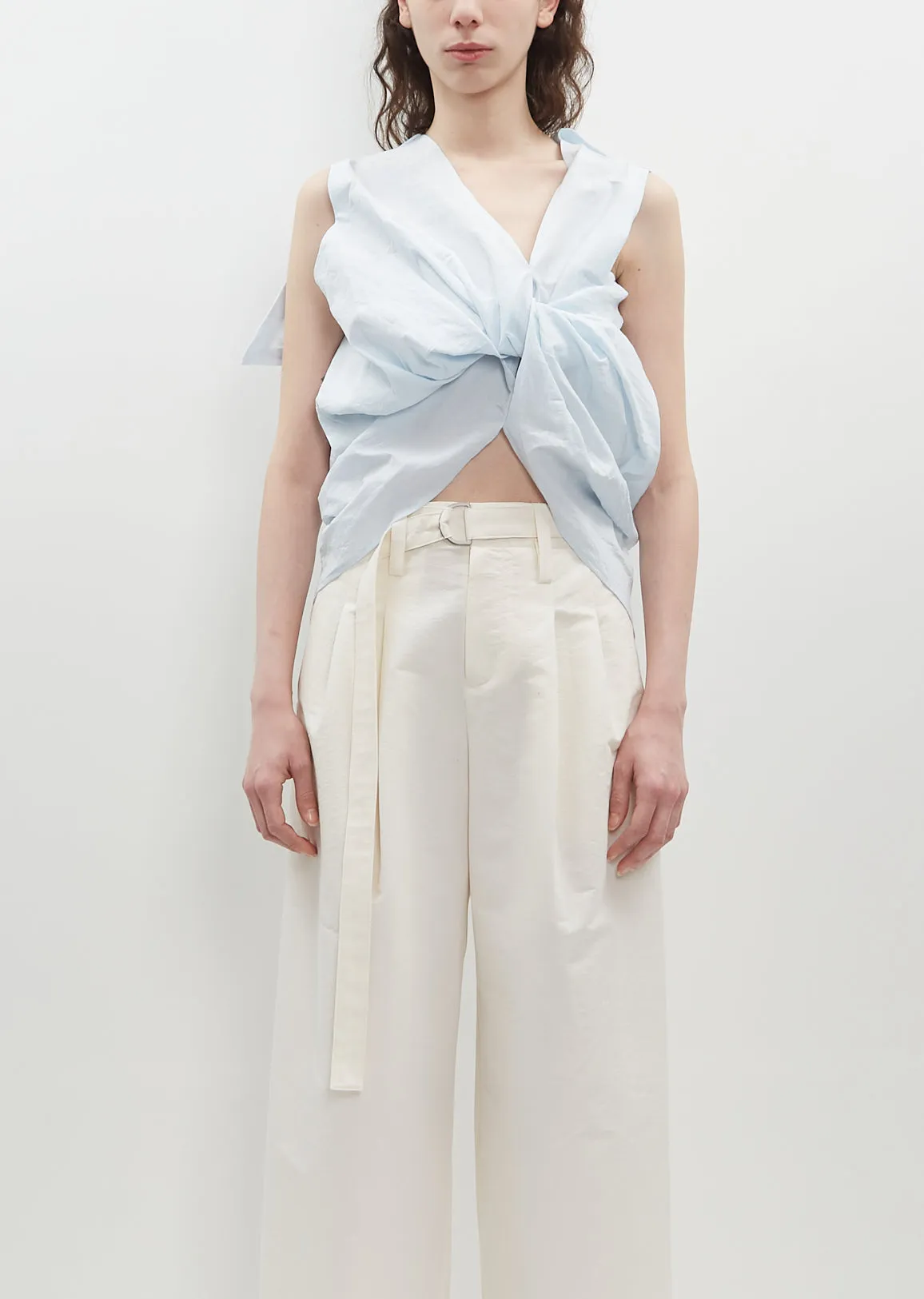 Twisted Shirt — Light Blue sold by La Garconne