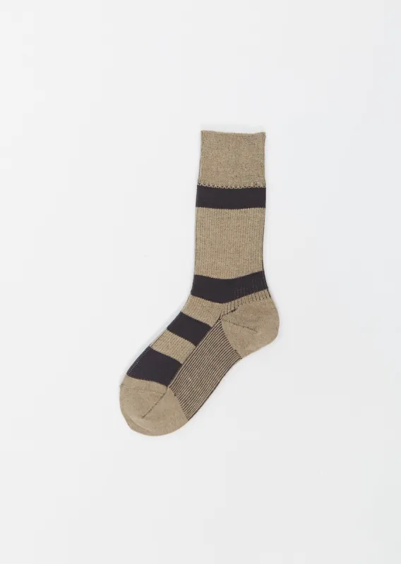 Stripe Socks — Beige sold by La Garconne