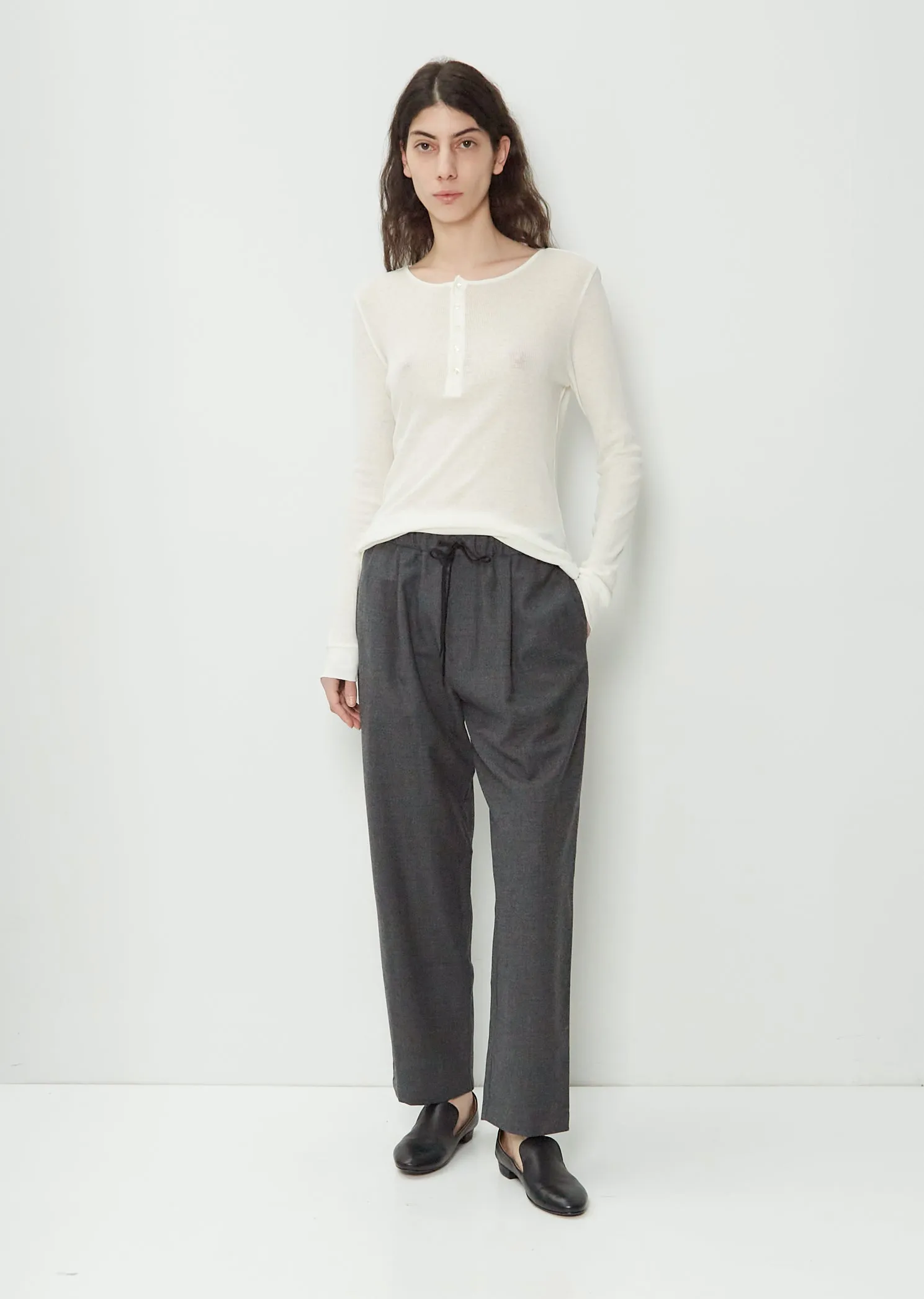 Tapered Wool Pants sold by La Garconne