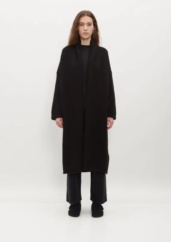 Long Shawl Cardigan — Black sold by La Garconne