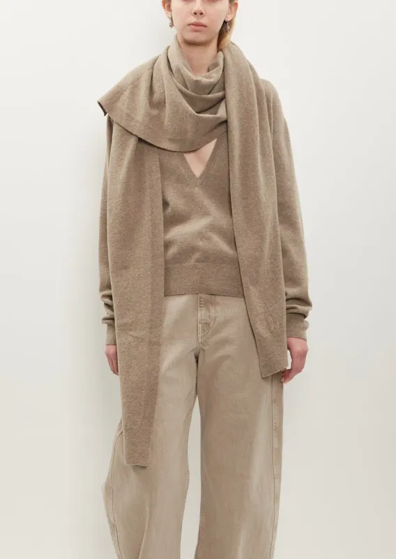 Wrap Scarf — Beige Grey made by Lemaire