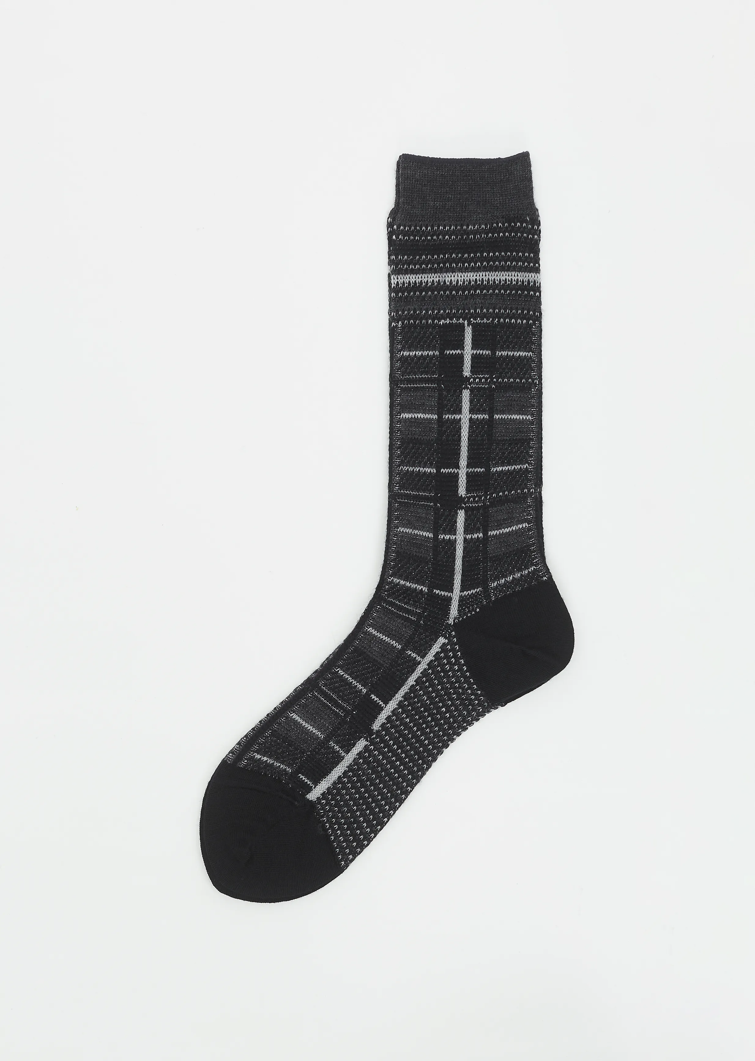 Tartan Check Socks — Charchoal sold by La Garconne