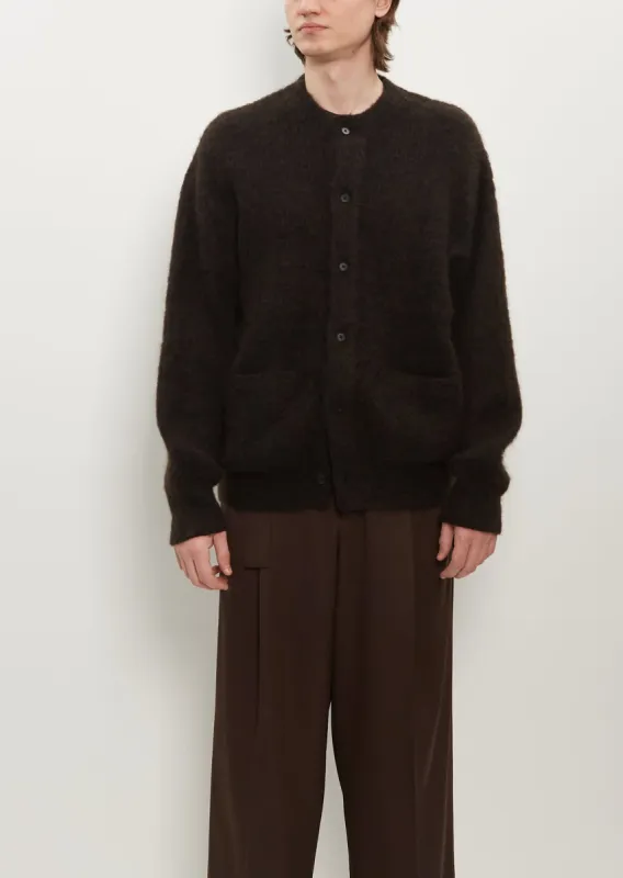 Kid Mohair Knit Cardigan — Military Khaki sold by La Garconne