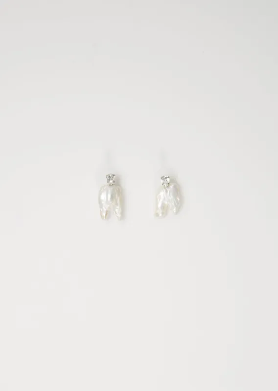 Winged Baroque Pearl Earrings made by Simone Rocha