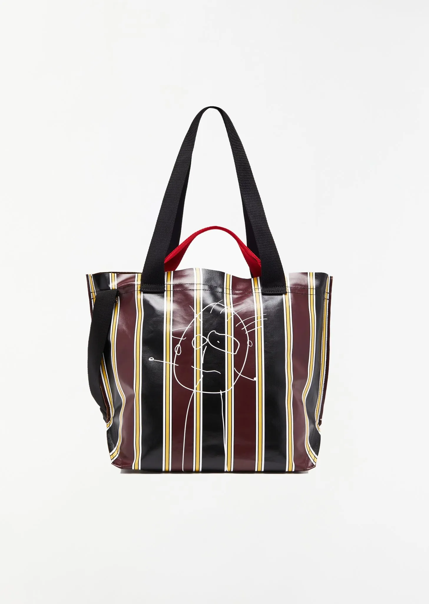 Medium Printed Shopper Bag — Bordeaux Stripe sold by La Garconne