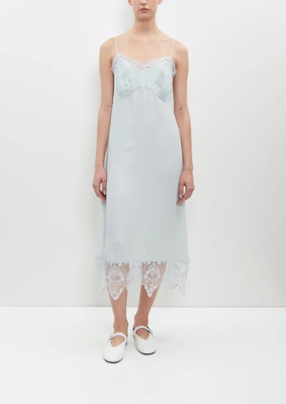 Lace Trim Slip Dress — Duck Egg sold by La Garconne